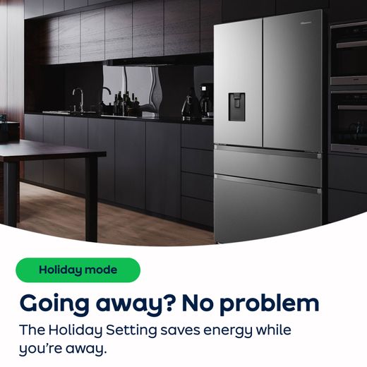 Hisense Total No Frost Fridge Freezer - White - AO Annotation - Holiday Setting